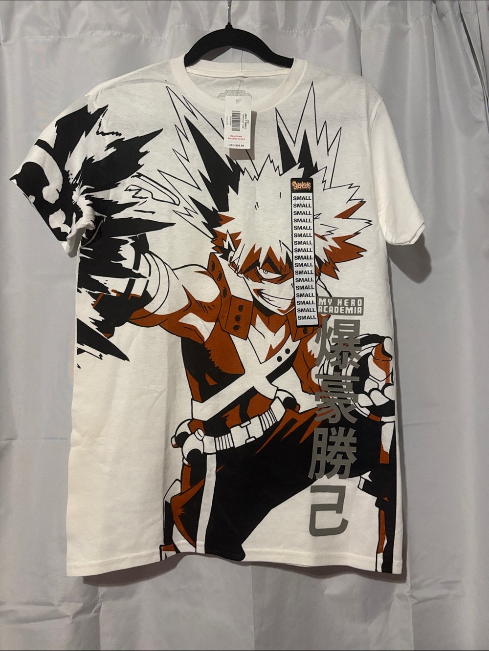 My Hero Academia Katsuki Bakugo Graphic Tee - White with brown & Black
